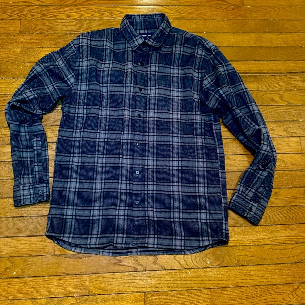 Abercrombie & Fitch A&F men Plaid Flannel Shirt *Blue Plaid* size med tall